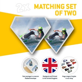 2 x Diamond Stickers 7.5 cm - Jet Ski Racing Fun Decals for Laptops,Tablets,Luggage,Scrap Booking,Fridges, #15798