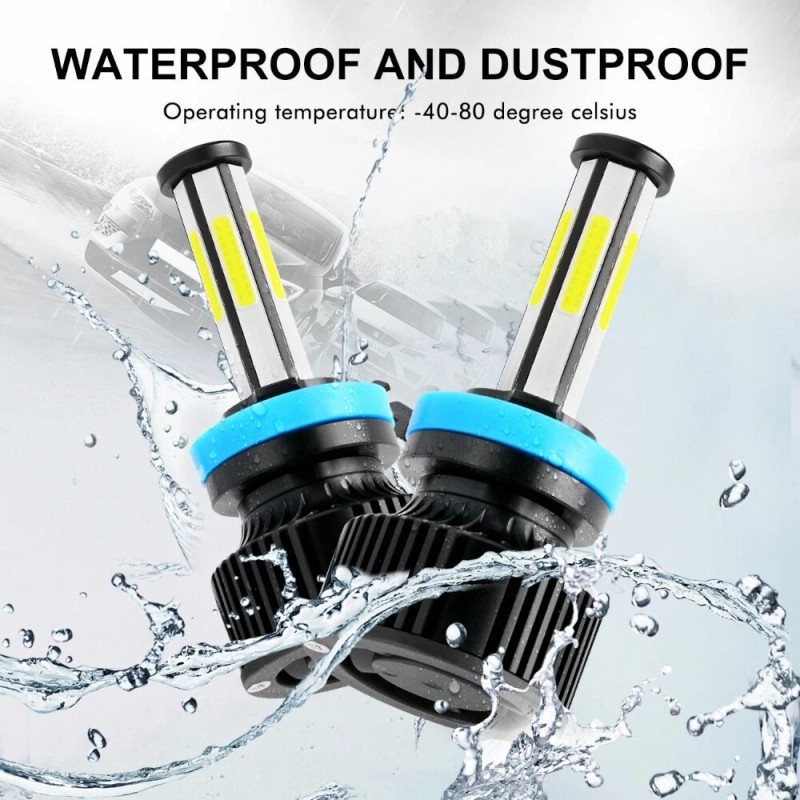 IRONWALLS 6 Sides H11 H9 H8 LED Headlight Bulbs Super
