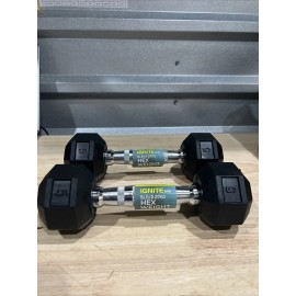 SPRI NEW!!! 2pc Ignite SPRI 5 LB Dumbbell Rubber Coated Hex Dumbbells Weights Pair