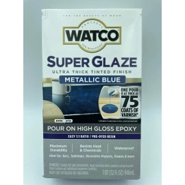 RUST-OLEUM Watco Metallic Blue Super Glaze High Gloss Epoxy 366716 One Quart Kit
