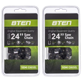 8TEN Chainsaw Guide Bar and 2 Chains For Stihl MS 029 046 270 290 310 440 461 3003 000 8830 24 inch .050 .375 84DL
