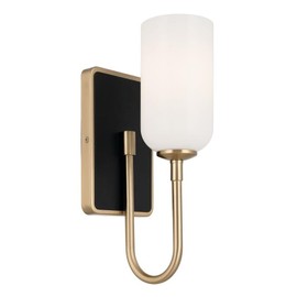 Kichler Solia 13.5 Inch 1 Light Wall Sconce with Opal Glass in Champagne Bronze with Black