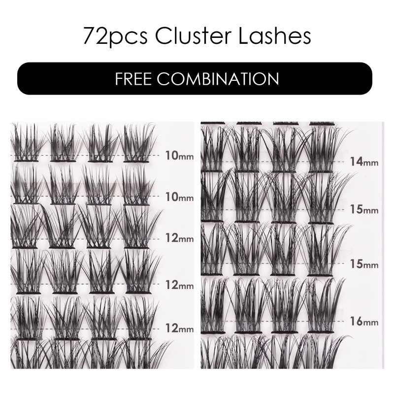 Cluster Lashes 72 Individual Lashes Clusters Eyelash Extensions False Eyelashes