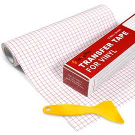 Savypro Transfer Tape for Vinyl – 12" x 30 FT Clear Cricut Transfer Tape with Red Grid Alignment – Medium Tack Vinyl Transfer Paper – Transfer Tape for Vinyl Cricut, Decals, Stickers, Signs