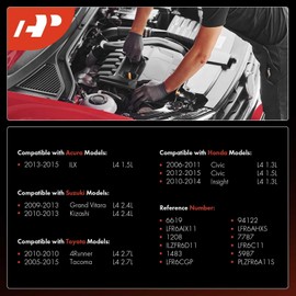 A-Premium Iridium Platinum Bujías (4 unidades) compatibles con Honda Civic 2006-2015, Insight 2010-2014 y Toyota Tacoma 2005-2015 y Acura ILX 2013-2015 y Suzuki Kizashi 2010-2013