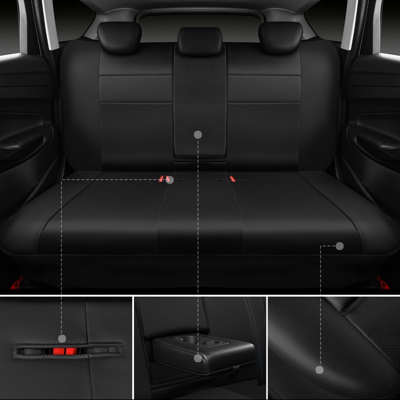 CAR PASS Leather Seat Covers Full Set Universal Water Resistant
