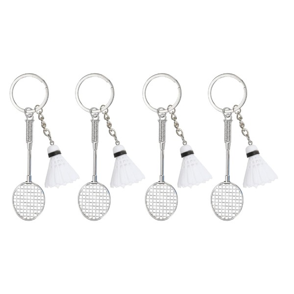 [PATIKIL] Badminton Key Chain Set of 4 Badminton Rubber Key