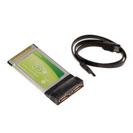 KALEA-INFORMATIQUE PCMCIA CARDBUS 32 BIT 2 Ports eSATA Card with Initio Inic 1620Ta2 Chipset Comes with eSATA Cable