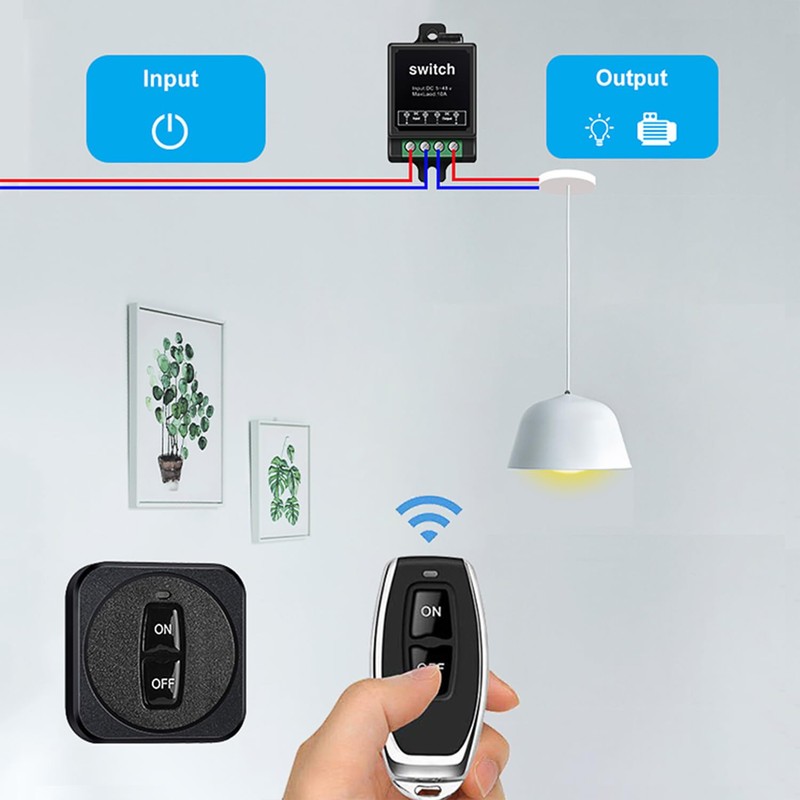 SRDKG Mini12v Remote Control Switch,12v Wireless Remote Switch with10a Relay,