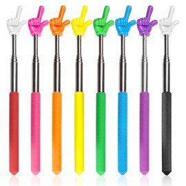 Bagentry 8 Pcs Teacher Pointer Stick for Classroom Extendable Pointer Finger Telescoping Hand Pointer Retractable Pointing Stick Reading Aid for Presentation Whiteboard (8 Colors)