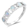 White Simulated Opal Heart Promise Love Ring New .925 Sterling