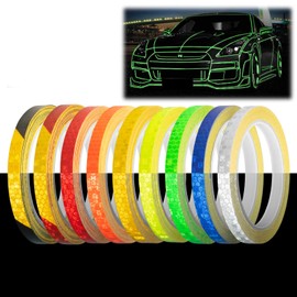 Neon Yellow Reflective Tape Safety Self Adhesive Striping Sticker Decal 26FT / Roll 1CM