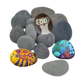 KLLJ Pebbles for Painting, Flat, 10 Pieces Stones for Painting, Flat Stones for Painting, Beach Pebbles, Stones for Painting, Smooth Pebbles for Painting, Gravel Decorative Stones Natural Stone, for