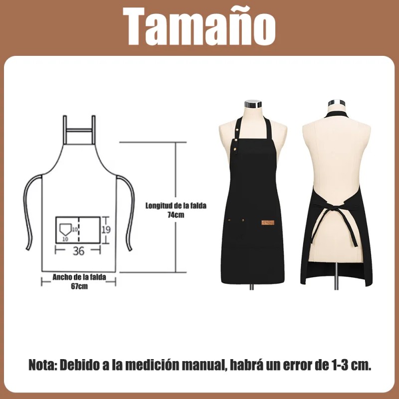 2 Pzs Mandil Delantal Cocina Chef Multiusos Ajustable