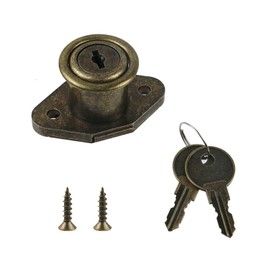 Crapyt Cabinet Locks Cam Lock File Cabinet Lock Cabinet Locks with Keys for Bookcases, Filing Cabinets, Cabinets 2.05"×1.26"×1.1" Bronze