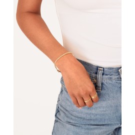 PAVOI 14K Yellow Gold Plated 2mm Cubic Zirconia Honeycomb Tennis Bracelet | Gold Bracelets for Women | 7.5 Inches