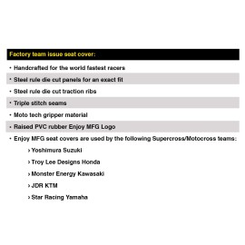 Honda 2019-2024 Honda CRF 250F Seat Cover By Enjoy MFG ALL BLACK w/ PINK RIBS #248