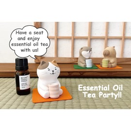 Terra Distribution Stone Diffuser Tea-Drinking Animals [ Designed in Japan] Non Electric Passive Diffuser for Essential Oil and Aromatherapy (Ceramic/Clay) (Tea-Drinking Capybara)