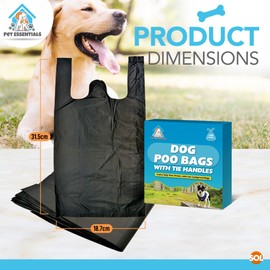 100pk Dog Poo Bags with Tie Handles | Dog Bags Poop Bags | Doggie Poo Bags | Dog Poop Bags | Poop Bags Dog | Poo Bags with Tie Handles | Dog Bags Poop | Poop Bag | Dog Waste Bags + SOL Sticker