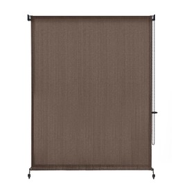 ARKOST Outdoor Roll Up Shade Roller Blinds, Patio Corded Blinds Roller Shade Fabric for Pergola Gazebo (6' W X 6' L), Mocha