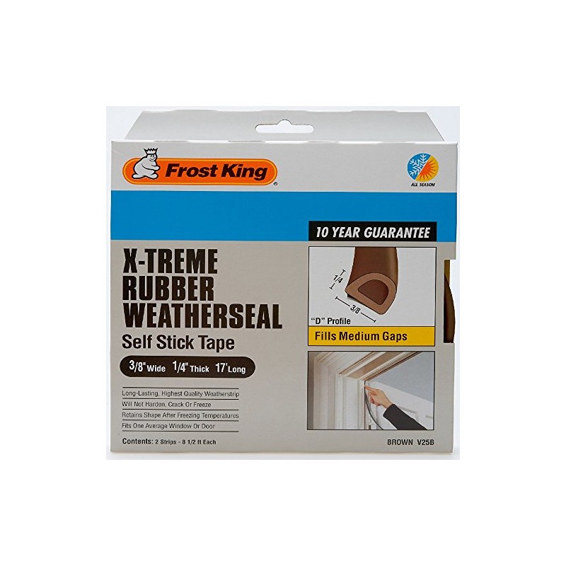 Frost King Brown EPDM Rubber Foam Weather Stripping Tape For