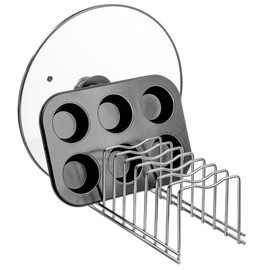 Slideep Pot Pan Lid Holder Drying Rack, Bakeware Lid Storage Organizer, Pantry and Cabinet Holder