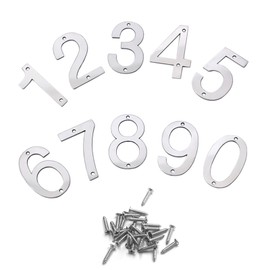 0-9 Modern House Numbers Silver 2 inch Stainless Steel Address House Number Garden Street Address Number Sign for Door Garden Mailbox Decor Visibility Signage
