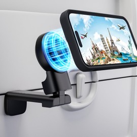 MiiKARE Airplane Travel Essentials Phone Holder for Magsafe, Universal Handsfree Phone Mount for Flying with 360 Degree Rotation, Travel Must Haves Phone Stand for Tray Table