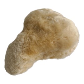 Naturasan Bicycle Saddle Lambskin Cover, Bicycle Saddle Cover Made of Merino Lambskin, Sheepskin Bicycle Warm Winter Seat Cover (Beige, 30 x 25 cm (Size L))