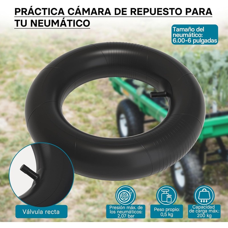 2PCS 145/70‑6 Tire Inner Tube with Straight Valve Stem Rubber
