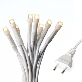 hellum 100-tlg. mini LED Lichterkette mit Stecker und weißem Kabel, Lichterkette innen 100 warmweiße LED, mit beleuchteter Länge 14,85 m < 59 lm 151671