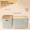 Luxe Function Storage Bins with Bamboo Lid – Stackable, Multi-Purpose