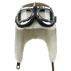 ililily Aviator Hat Winter Snowboard Fur Ear Flaps Trooper Trapper Pilot Goggles