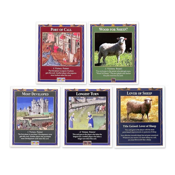 Tabletop Monthly Victory Point Cards 5 Pack compatible with Catan's