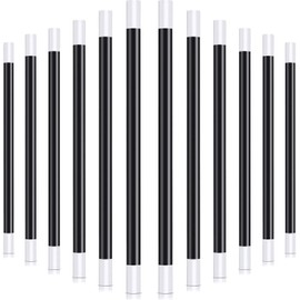 12 Packs 10 Inches Plastic Magic Wand Black and White Spell Casting Stick for Magician