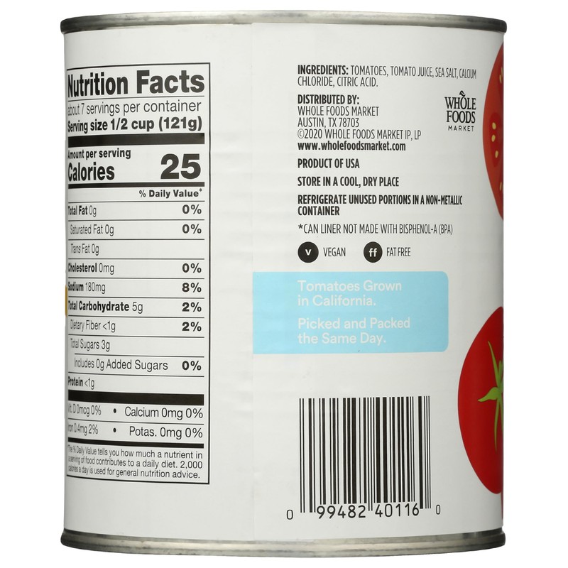 365 by Whole Foods Market, Diced Tomatoes, 28 Ounce
