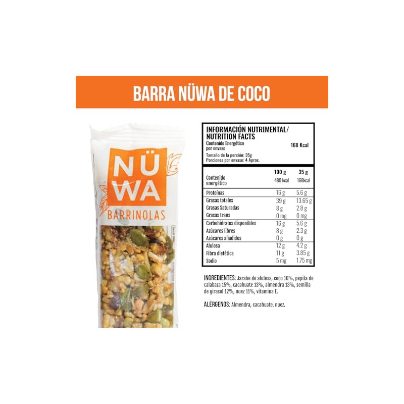 MIX PACK NÜWA KETO: Barritas de Cacao, Coco y Quinoa