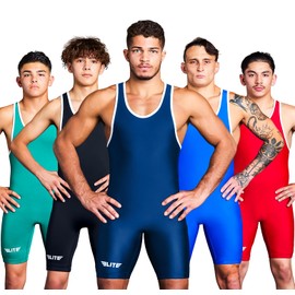 Elite Sports Men's Wrestling Singlets, Standard Singlet for Men Wrestling Uniform, navy