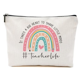 Teacher Appreciation Gifts Makeup Bag Toiletry Cosmetic Bag Best Teacher Gifts for Coworkers, Teacher's Day Birthday Gift, Makeup Pouch Zipper Bags, Organizer, Cosmetic Pouch Toiletry