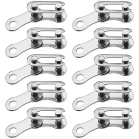 eMagTech 10 Pairs Single Speed Removable Quick Split Chain Link Bicycle Chain Connector Missing Link Jointing Link for Single Speed Chain Carbon Steel