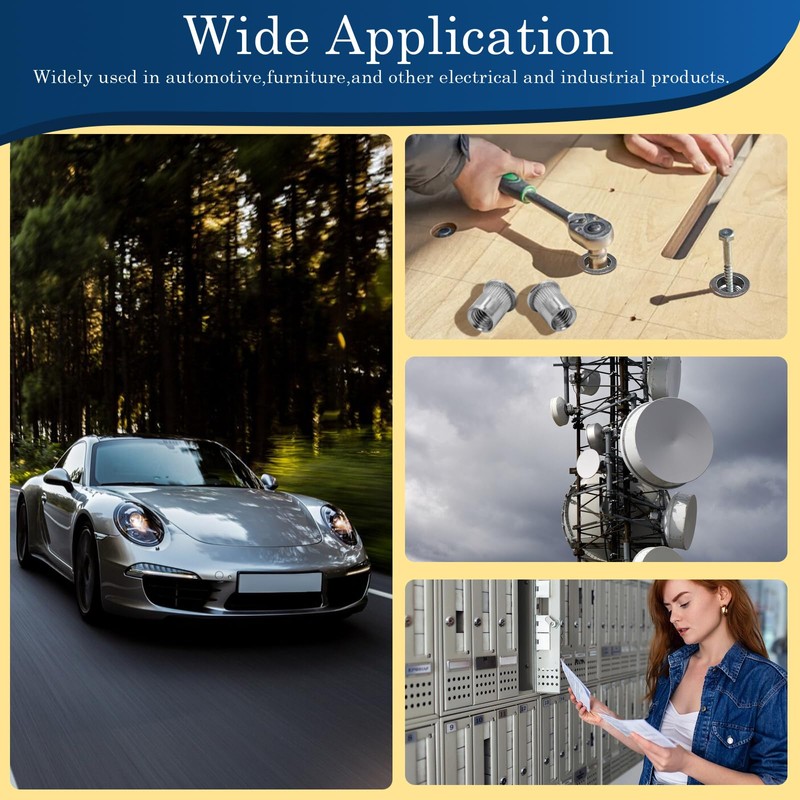 Vifmy 5/16''-18 UNC Rivet Nut, 50Pcs 304 Stainless Steel Flat