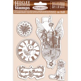 STAMPERIA INTERNATIONAL KFT WTKCC190 Stamperia - HD Natural Rubber - Stamp Lady Vagabond Flying Ship, Rubber, 14 x 18 cm