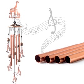 Giraffe Copper Wind chimesoutdoor, Gifts for All Father Husband Stepdad mom Grandma Aunt Daughte Friend dad, Mother Birthday Gift, Women Gardening Gifts,Windchime Outside, Perfect for Patio, Garden