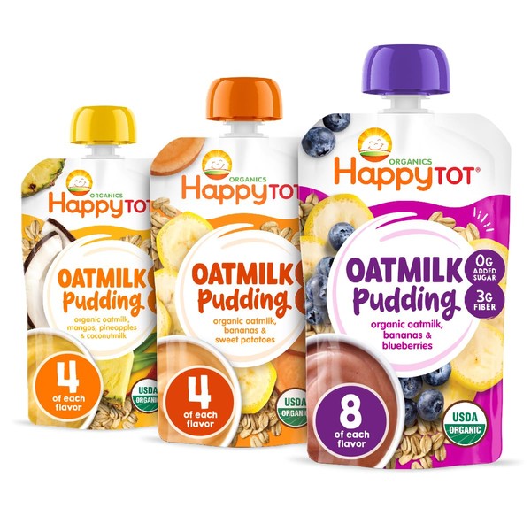 Happy Tot Oatmilk Pudding Variety Pack 4oz (Pack of 16)