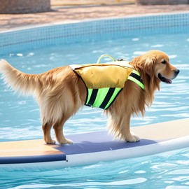 UIQELYS Dog Life Jacket, Inflatable Dog Life Vest with Airbags for Swimming & Boating in Every Adventure, Adjustable Reflective Dogs Swim Vest Complete Protection for Puppy Pet-Orange, Size A