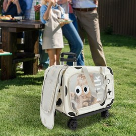 Rolling Travel Pet Backpack Carriers Dog Backpack Roller Bag Aviation Case with Wheels,Cats Travel Camping Outdoor for Small Cats Dogs