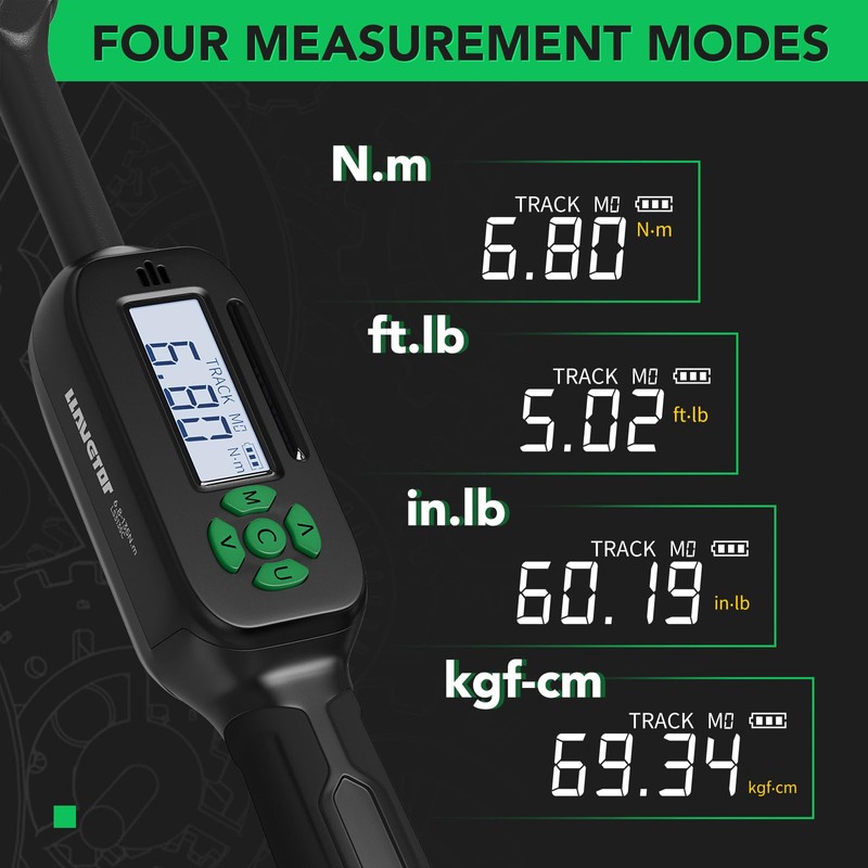 LLAVETOR Digital Torque Wrench 5-99.5 ft-lbs./6.8-135Nm, 3/8 Inch Mini Torque