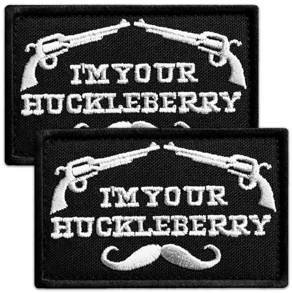 Bluyellow 2Pcs Im Your Huckleberry Patch, Embroidered I'm Your Huckleberry