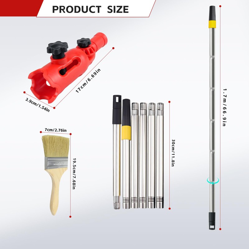 Multi-Angle Paint Brush Extender with Extension Pole Handheld Painting Tool