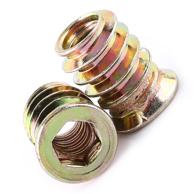 Haosie Threaded Inserts, 20PCS M6*15mm Zinc Plated Carbon Steel Hex